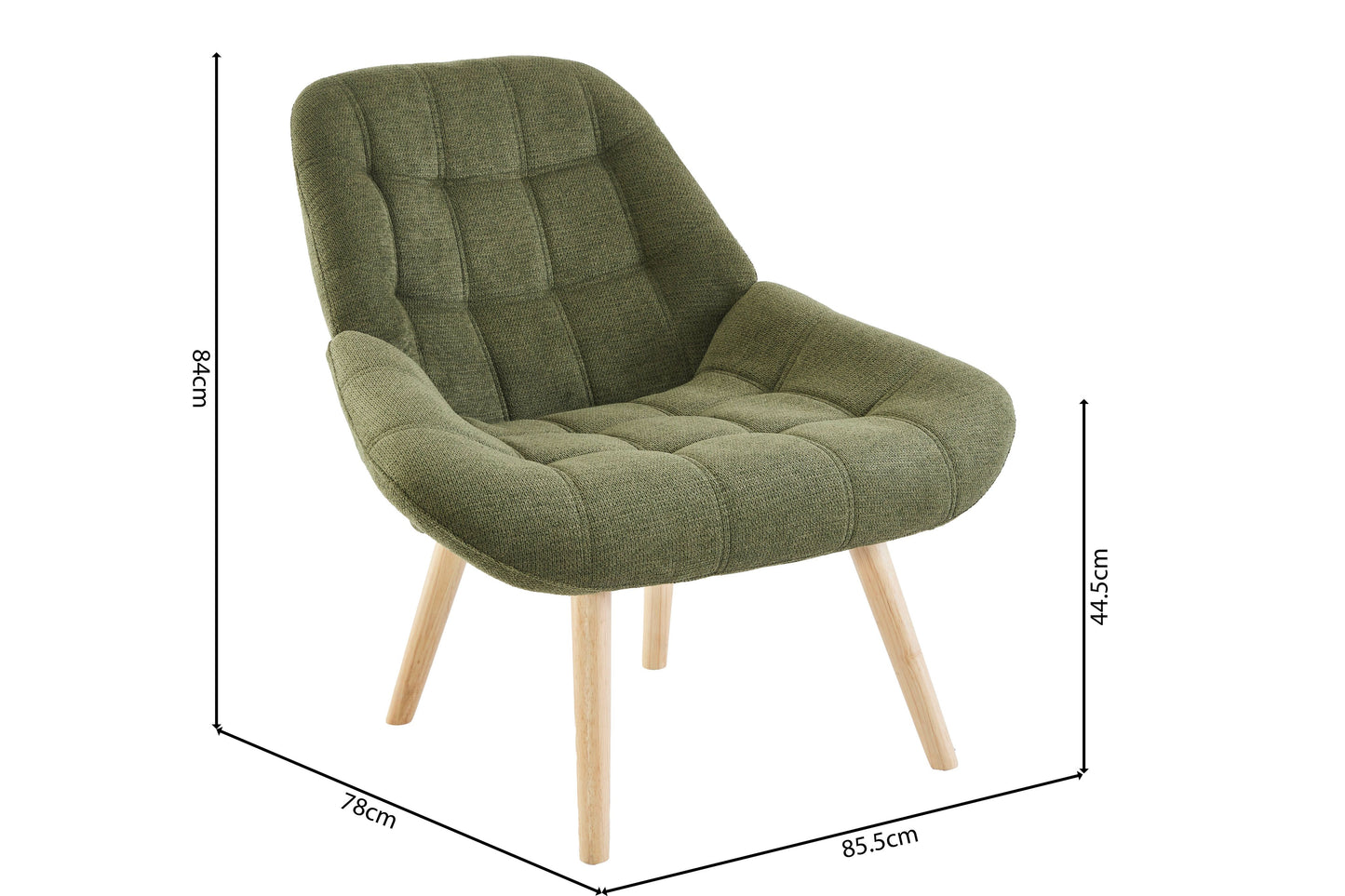 Nordic Tufted Wingback Accent Chair - Olive