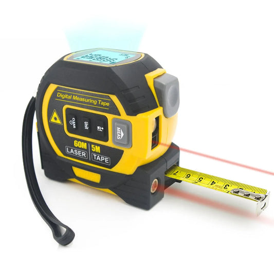 3-in-1 Laser Measure & Level - 60m - Yellow