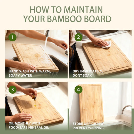 Bamboo Cutting Board Set - 3 Pieces