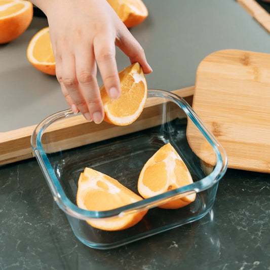 Medium Glass Food Container with Bamboo Lid