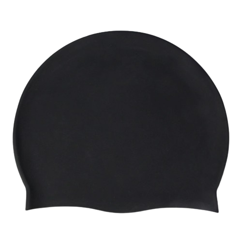 Silicone Swim Cap for Long Hair - Black