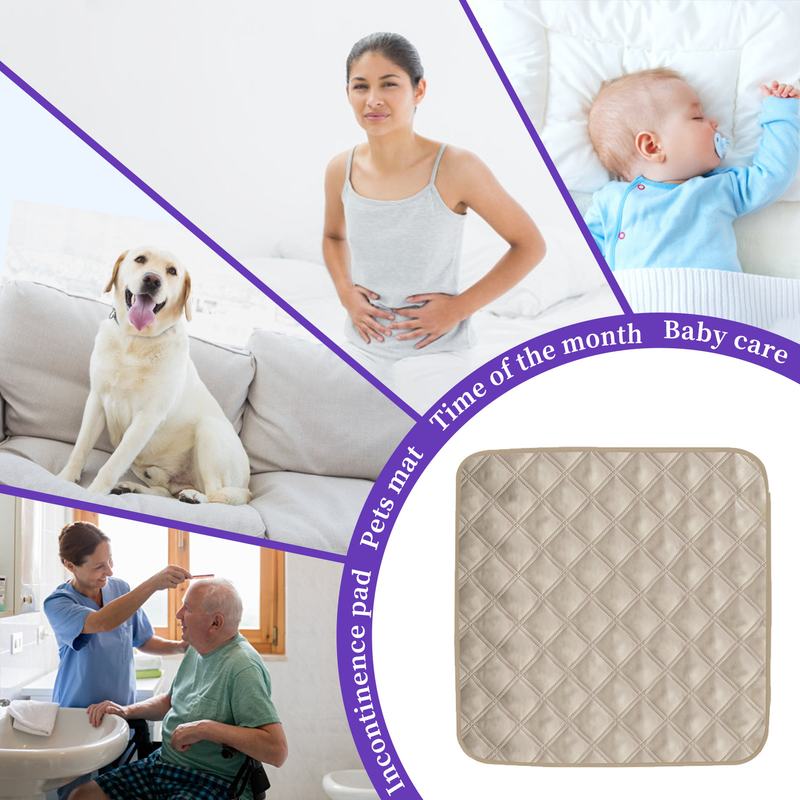 Reusable Incontinence Bed Pad - Beige - 51 x 56cm