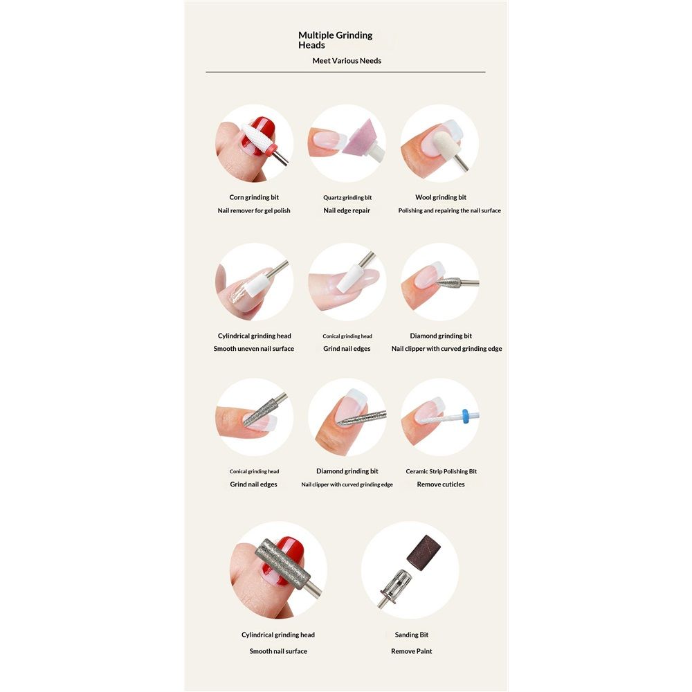White Electric Nail Drill Kit