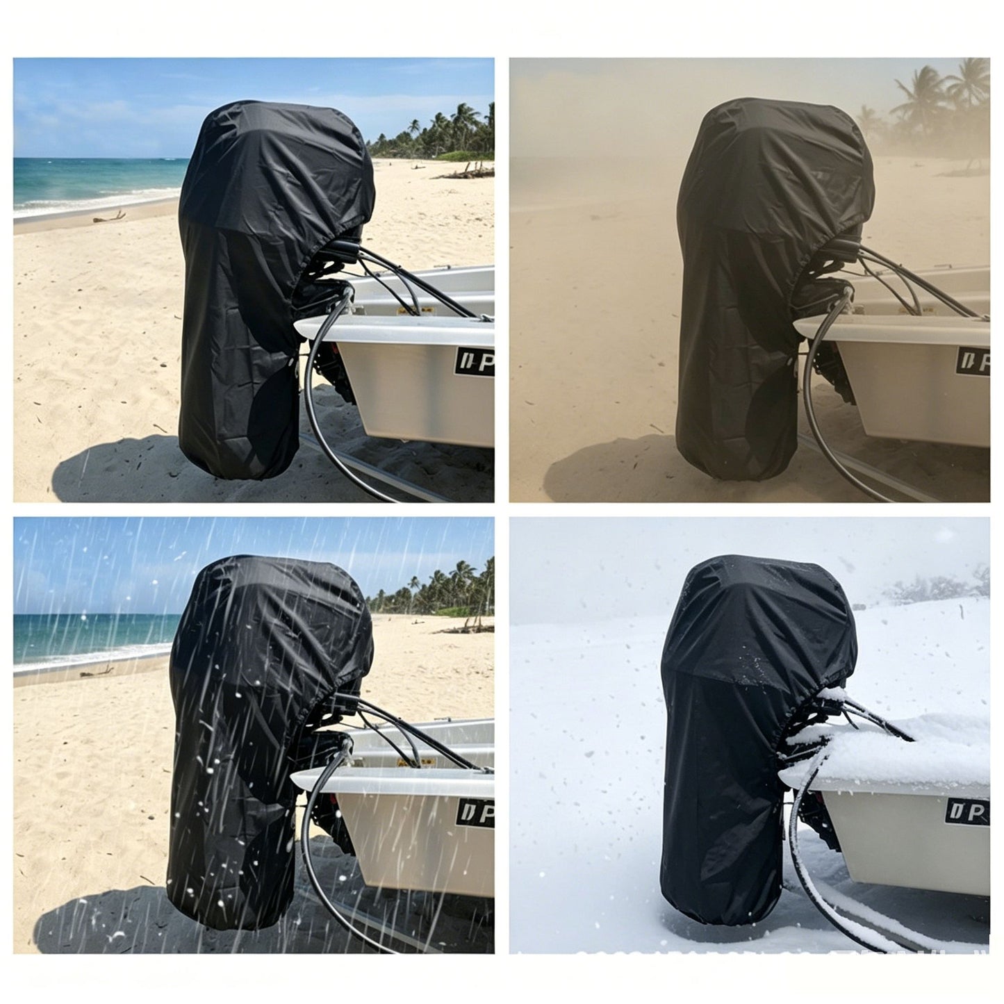600D Waterproof Outboard Motor Cover - 175-225HP