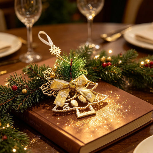 White & Gold Christmas Tree Ornaments - 3 Pack