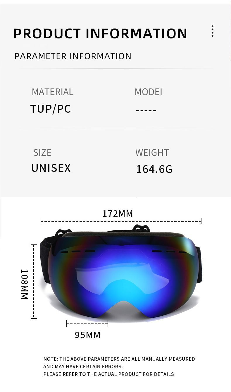 Spherical Ski Goggles, Anti-Fog UV Protective Snowboard Eyewear, Windproof Outdoor Snow Glasses For Men & Women, Pink Strap Grey Lens, Lovely Winter Travel Gift