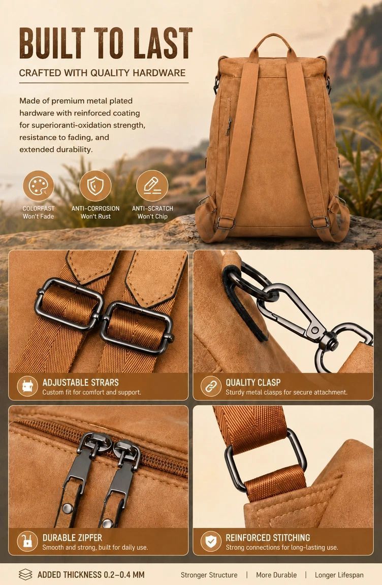 Women's Vintage Backpack - Coffee
