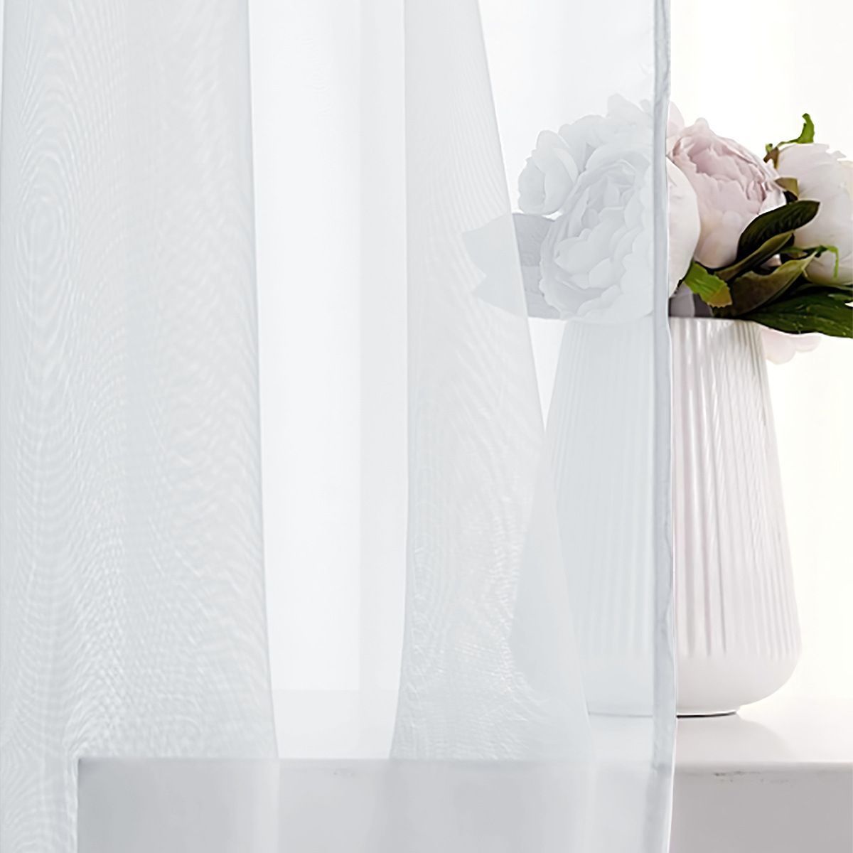 Light Transparent Window Sheers 2 Pack - Grey