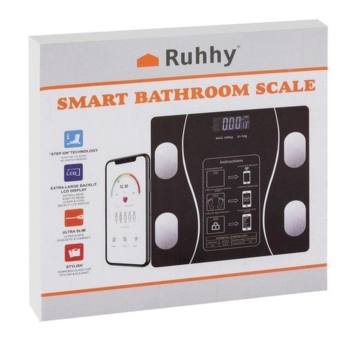 Smart Bathroom Scale with Body Analysis, Black
