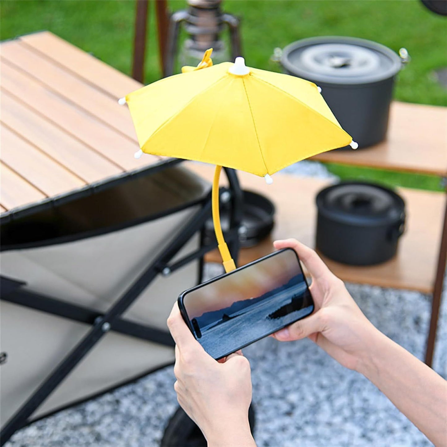 Pink+ Yellow:Magnetic Cell Phone Umbrella for Sun,Outdoor Phone Sun Shade Shield