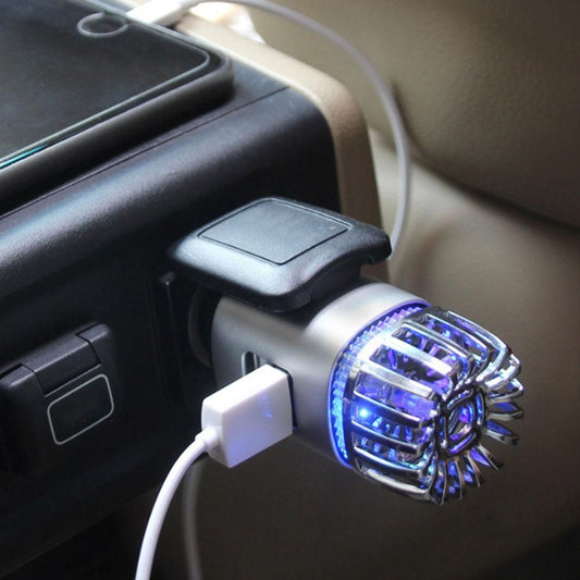 12V Car Air Purifier & Freshener - Silver