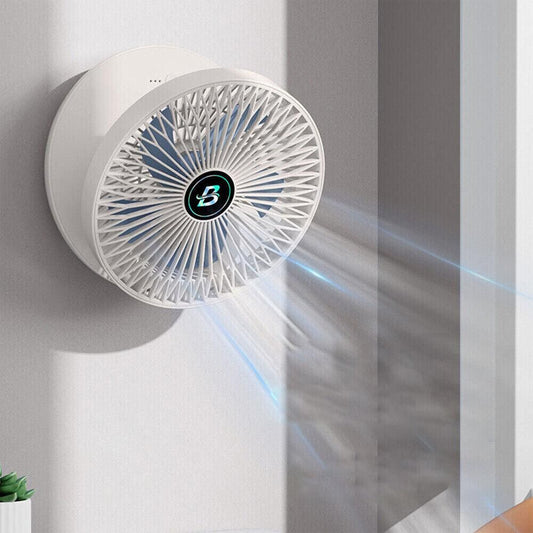 Wall-Mount Rechargeable Fan - White