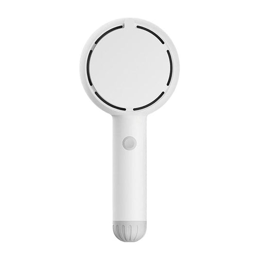 Mini Handheld Fan with LED Light & Mirror - White