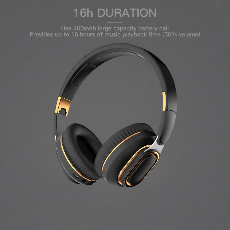 H7 Foldable Bluetooth Stereo Headphones Subwoofer Support TF Card Type-C Charging Wireless Earphones - Brownish-Green