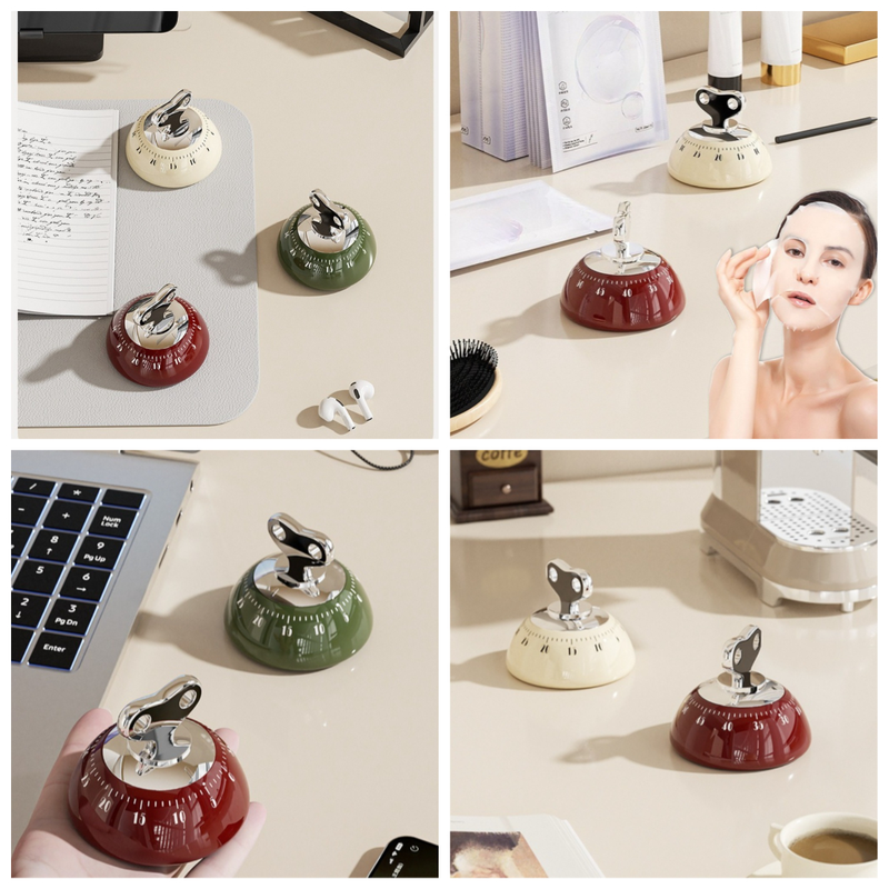 Vintage Magnetic Kitchen Timer - Red