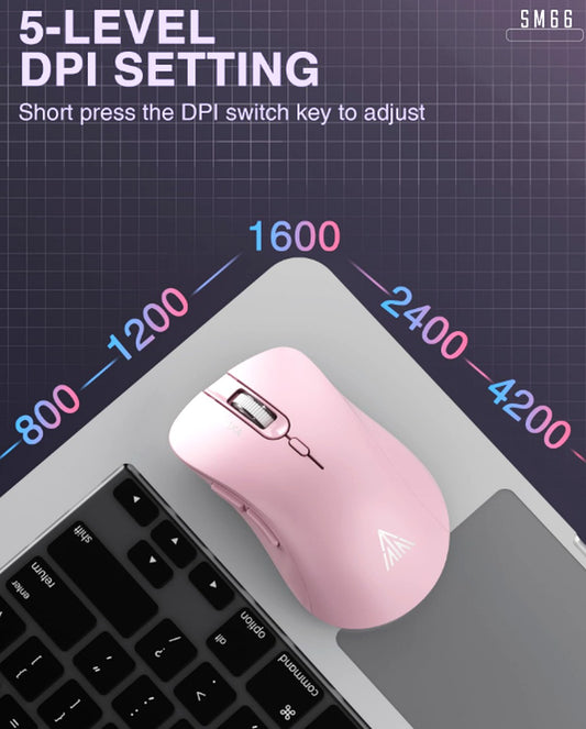 SM67 Dual-Mode Wireless Gaming Mouse - Pink