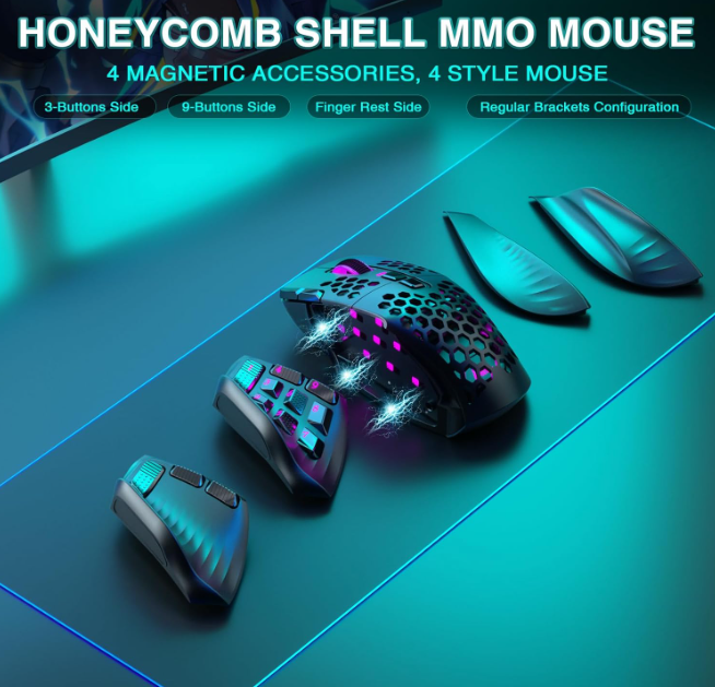 SM809 Pro Tri-Mode Wireless Gaming Mouse - Black