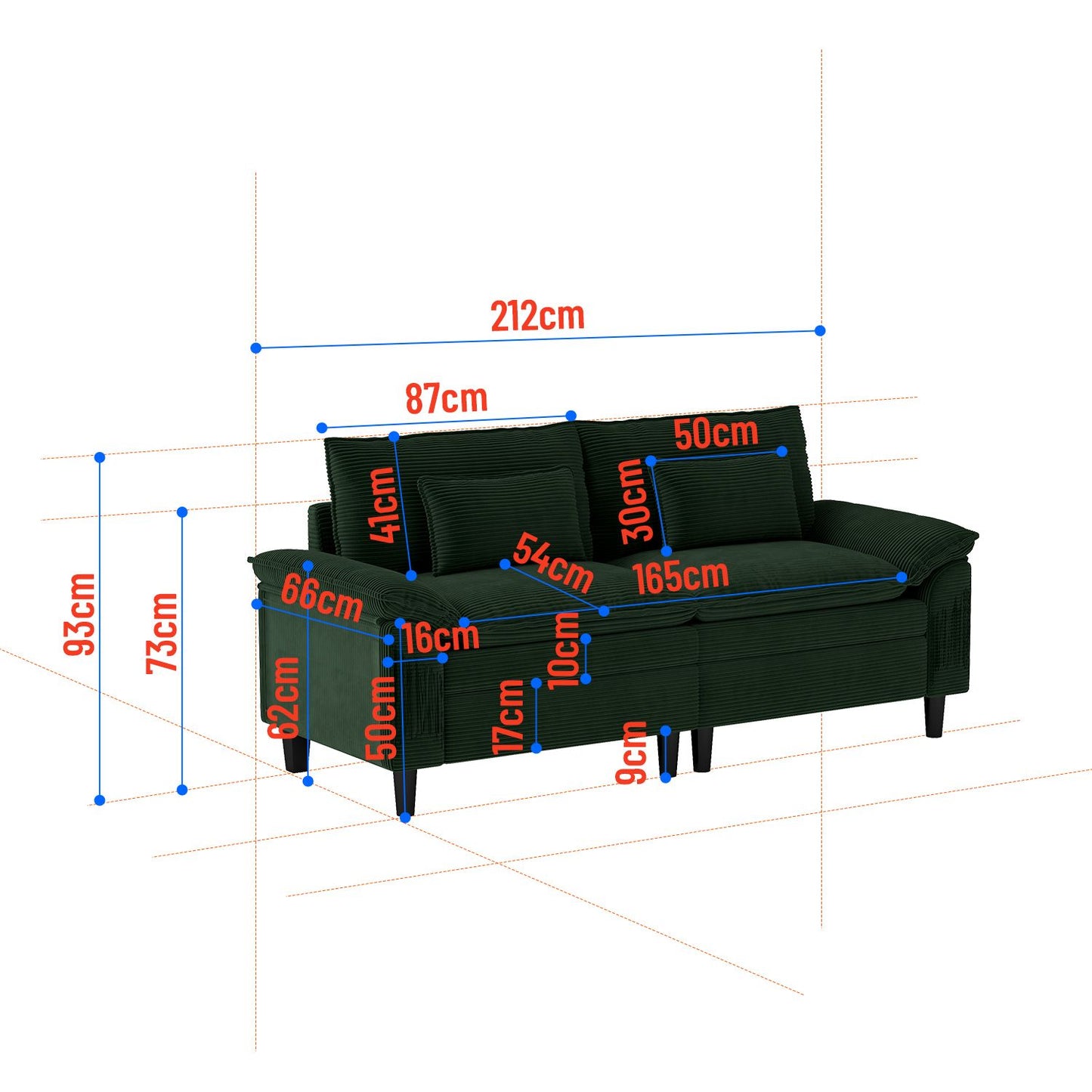 Minimalist 2-Seater Sofa - White