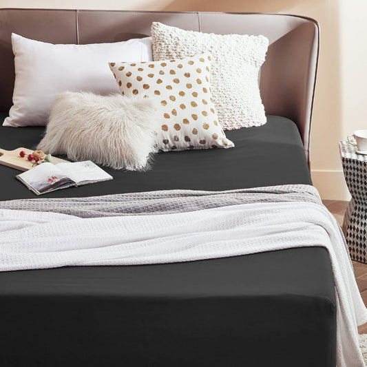 2000TC Fitted Sheet Set - black - Single