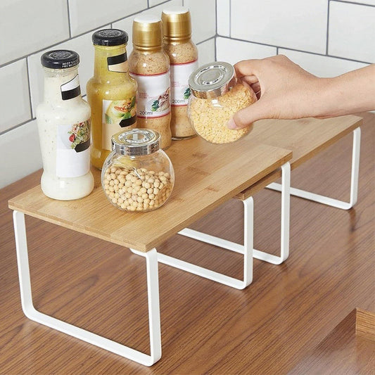 2 Tier Kitchen Shelf Organiser - 4 Pack