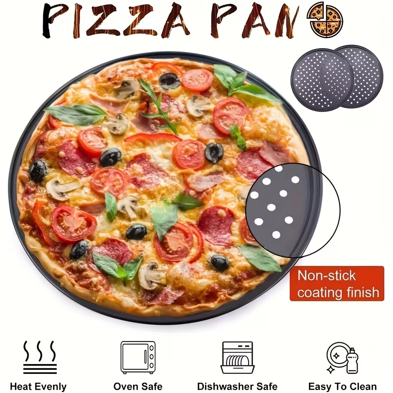 Non-Stick Pizza Baking Pans 2 Pack