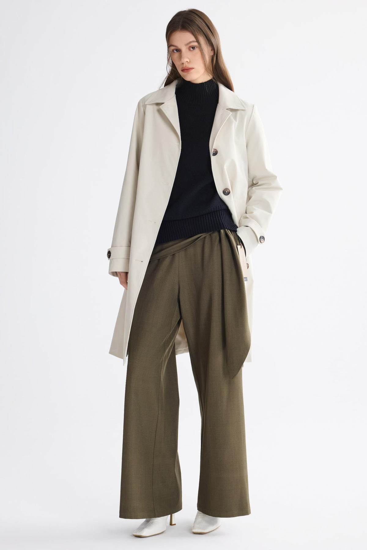 Timeless Single-Breasted Trench Coat for Office, Casual Outings & Cool Season Wear, XL (light beige)