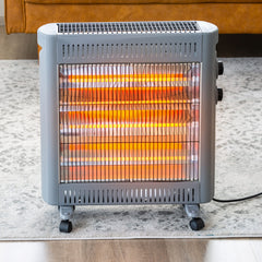 Lenoxx 2200W Quartz Infrared Radiant Heater with Adjustable Thermostat and 2 Power Settings - Instant Warmth for Home & Office