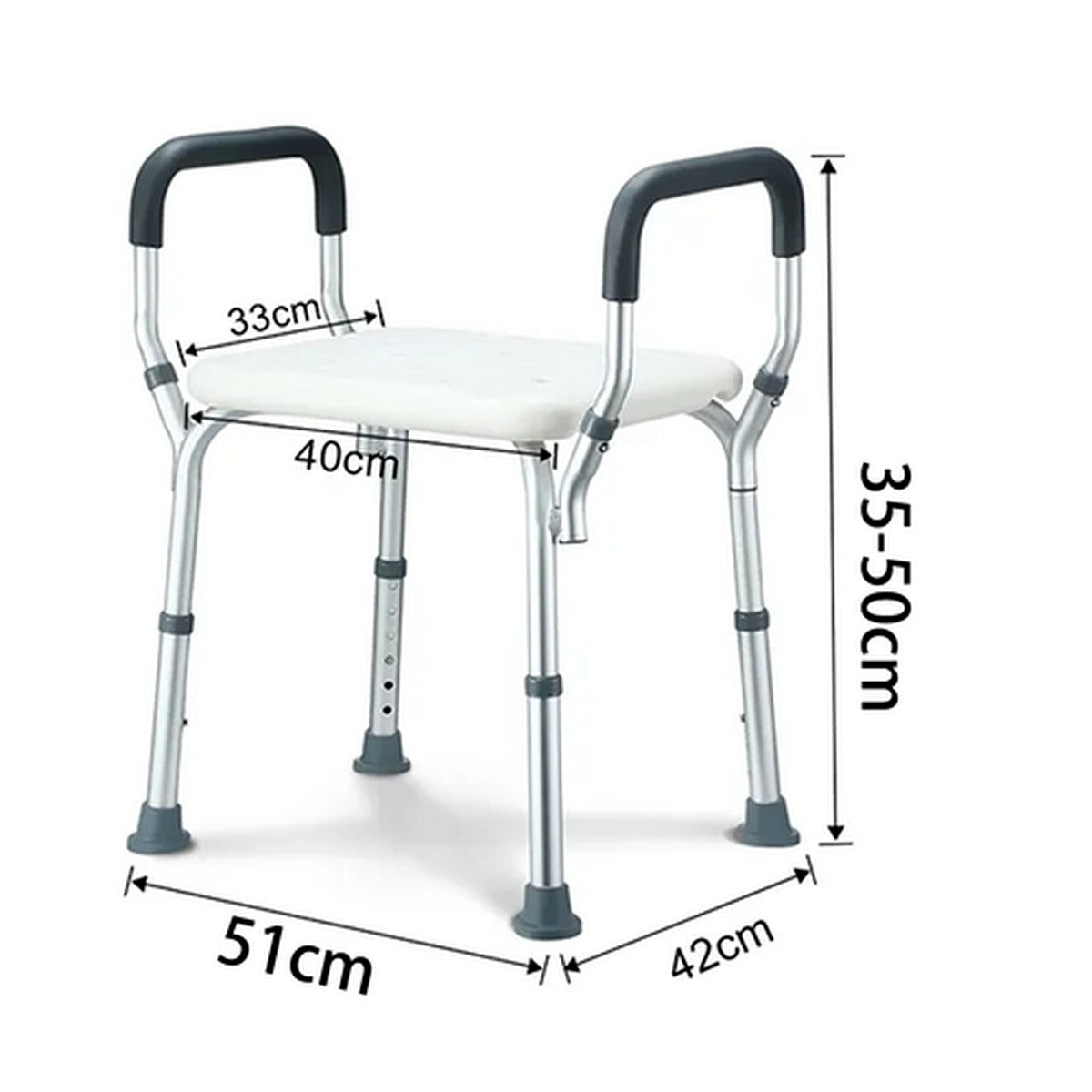 Adjustable Shower Chair with Armrests