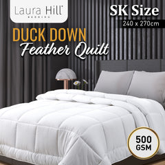 500GSM Doonas Feather Down Quilt Comfort Duvet - Super King