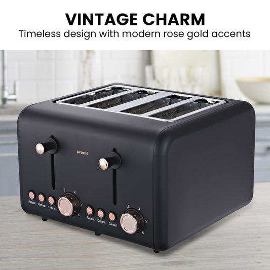 Pronti 4-Slice Toaster - Black