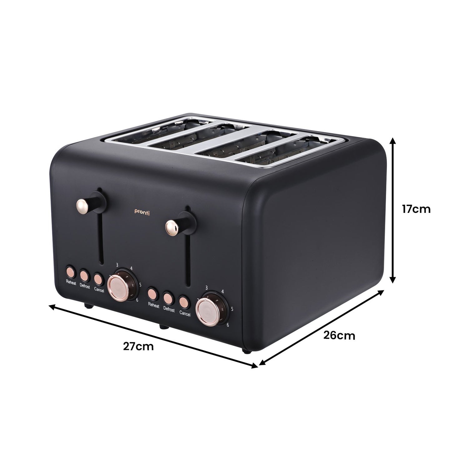 Pronti 4-Slice Toaster - Black