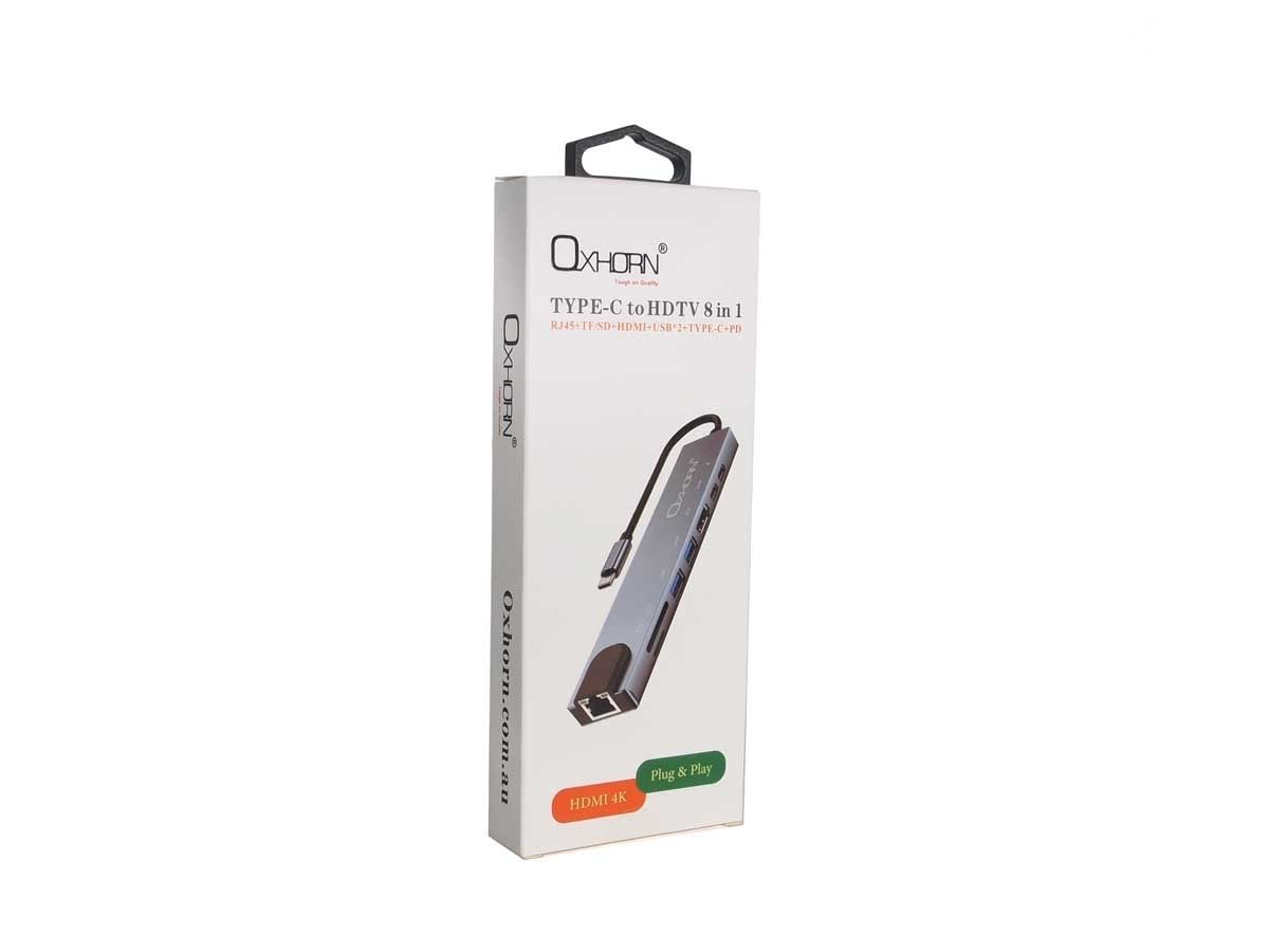 OXHORN USB-C to HDMI 8-in-1 Adapter
