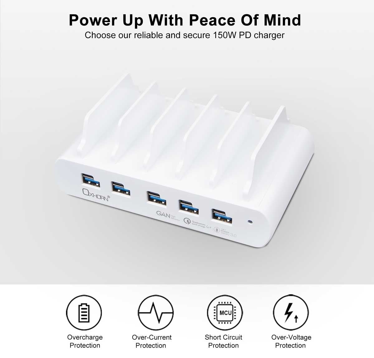 OXHORN 150W 5 Port Charging Dock