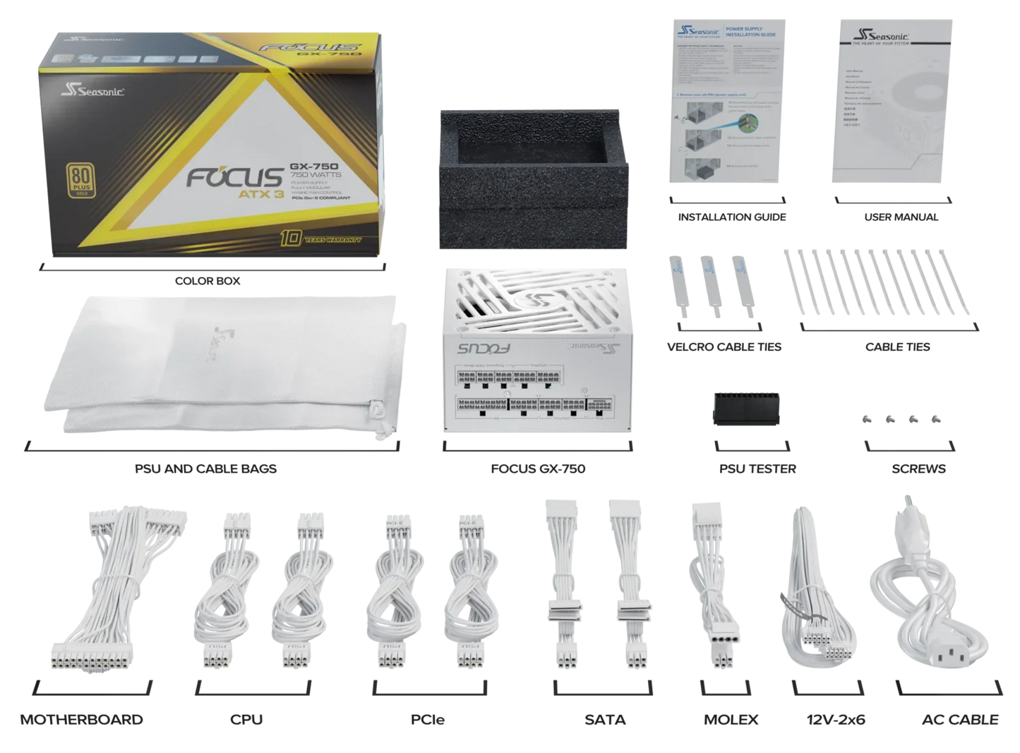 Seasonic FOCUS GX-750 V4 750W White PSU
