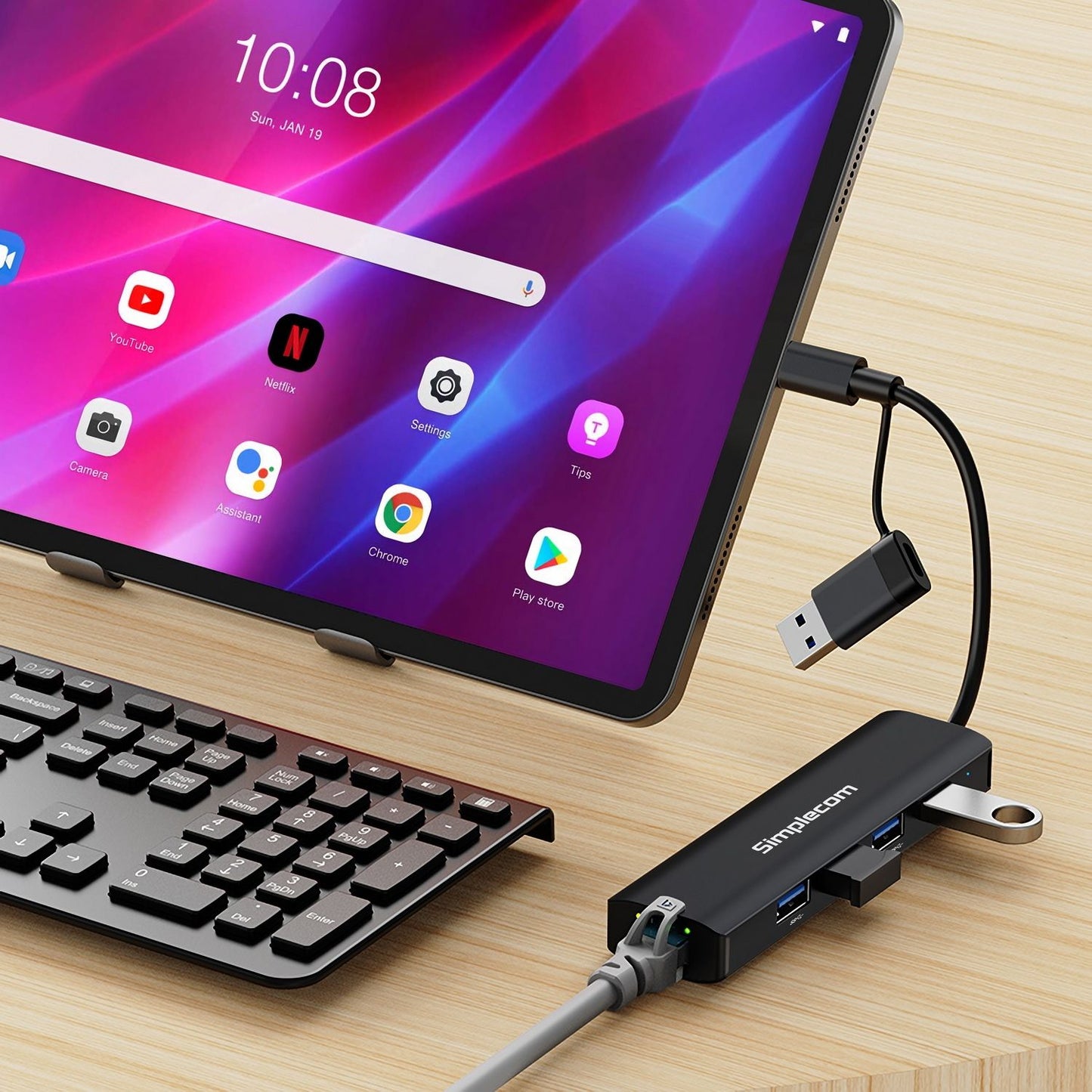 Simplecom CHN436 USB-C/A Hub with Ethernet