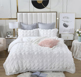 Elisa Gentle Ruffles Textured Duvet Quilt Cover Set Queen