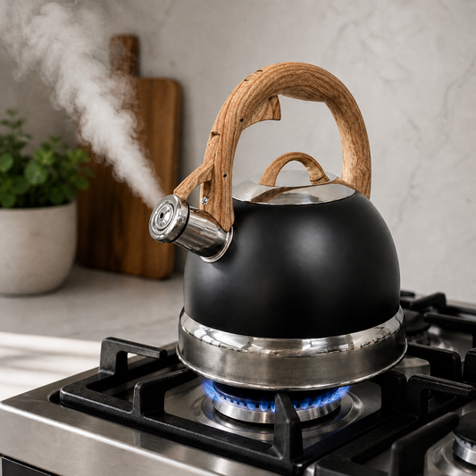 2.9L Black Stainless Steel Whistling Kettle