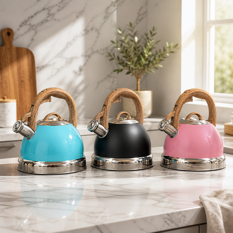 2.9L Blue Stainless Steel Whistling Kettle