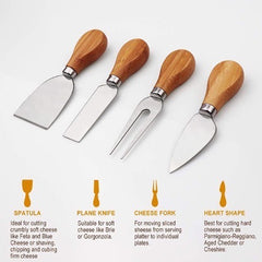 Yael Bamboo Cheese Board with Cheese Knives Shelf