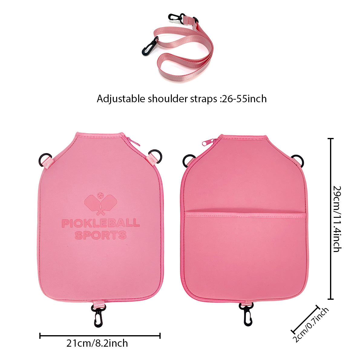 SA03 Pink Neoprene Pickleball Paddle Cover (racket not included)