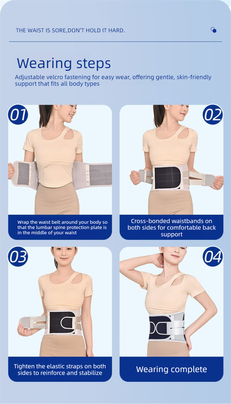 Size XL Grey Wide Breathable Lumbar Support Belt – Adjustable Back Brace for Pain Relief & Posture Correction
