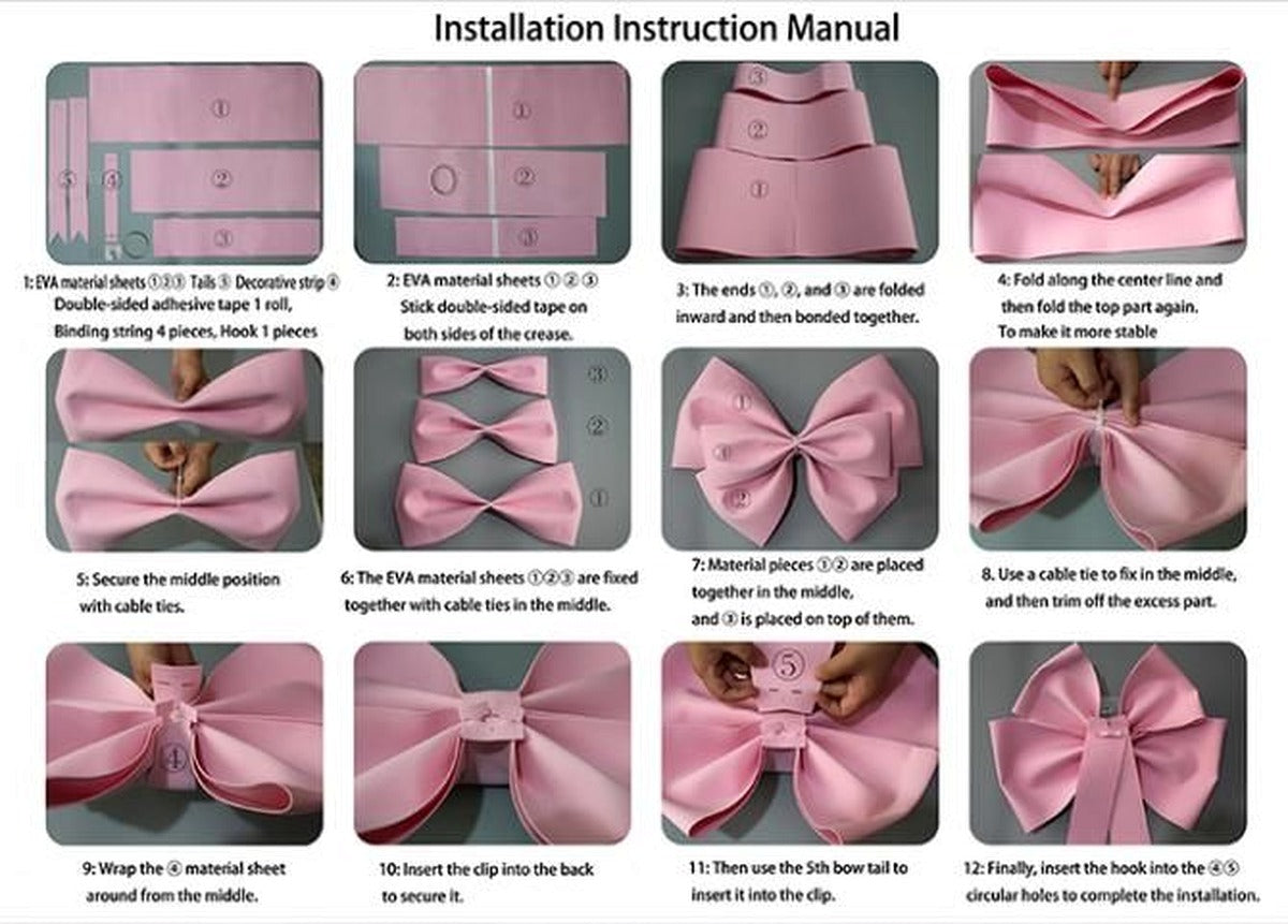 Red EVA Bow Decoration DIY Kit