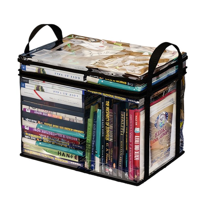 Clear PVC Book Storage Boxes 3 Pack
