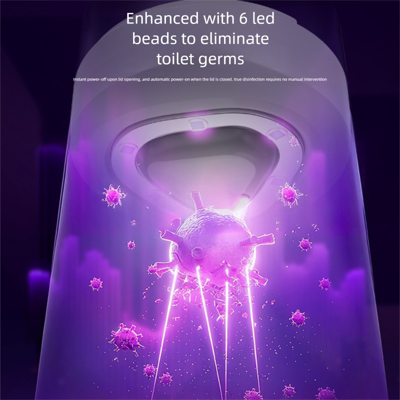 White Automatic UV Toilet Disinfection Light