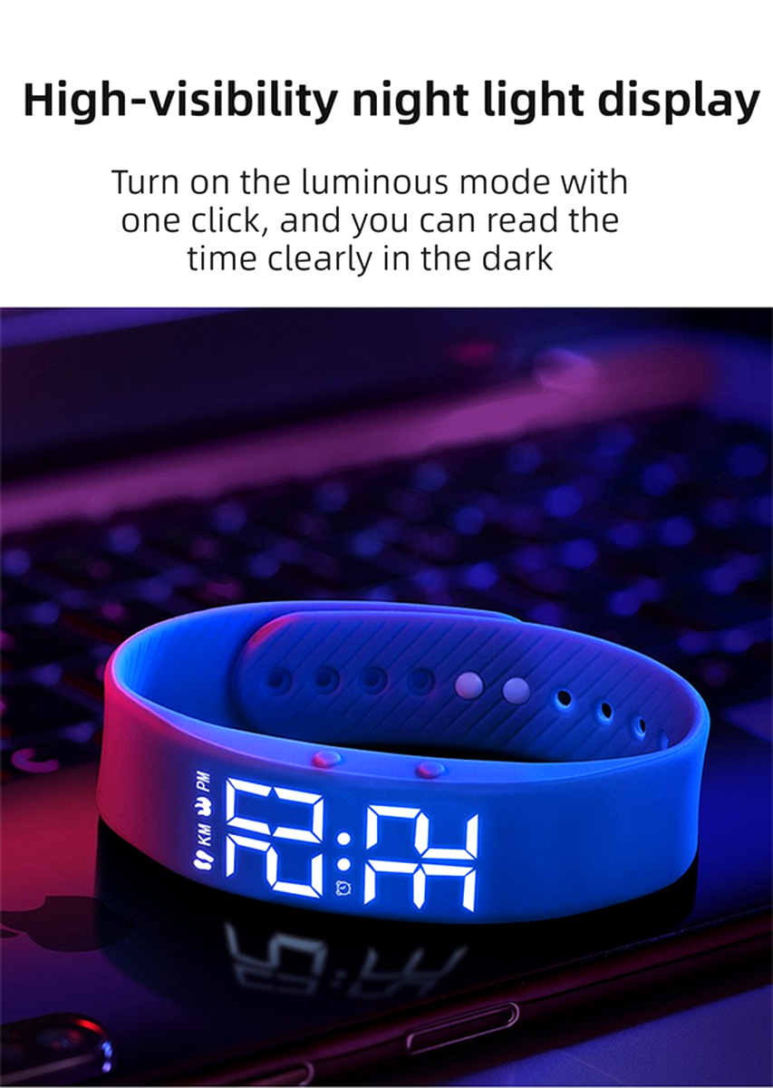 Black Silent Vibration Alarm Wristband
