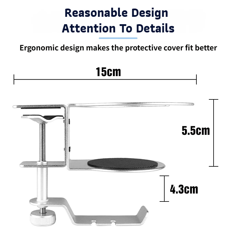 2-in-1 Under-Desk Metal Headphone Hanger & Anti-Spill Cup Holder
