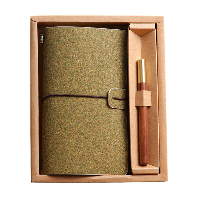 Shiny Green Retro A6 Travelers Leather Notebook