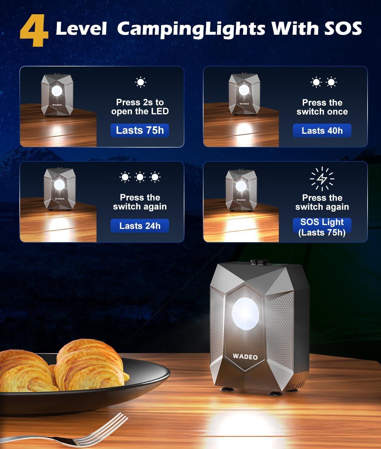 Outdoor Shower Set with Camping Light