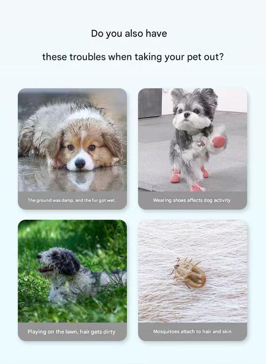 Pet Waterproof Full-Body Dust-Proof Pants with Belly Coverage