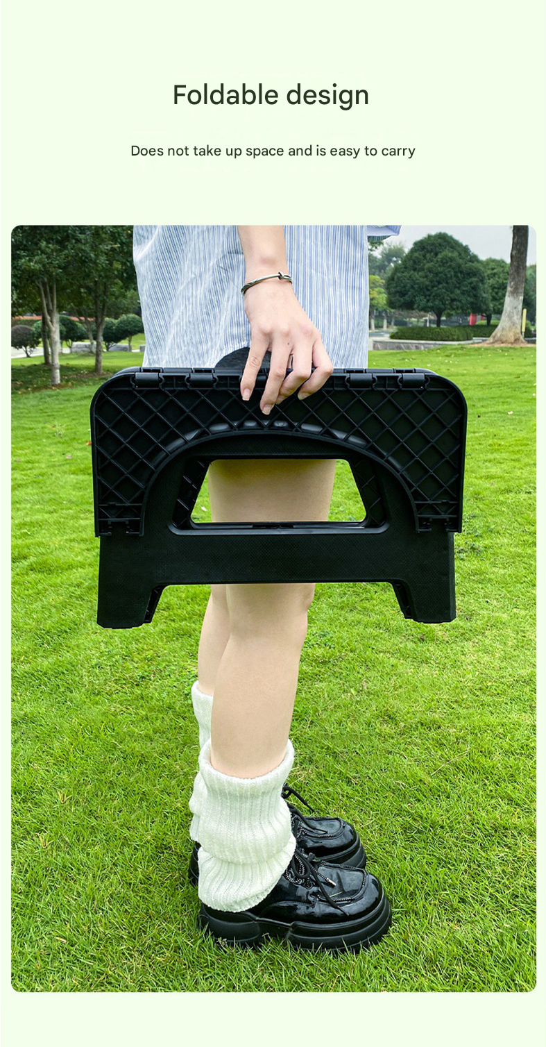 Black Portable Folding Toilet Stool